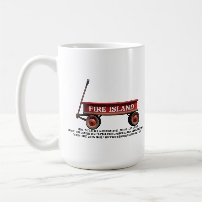 Mug Plage d'été de l'île de Fire rétro roux (Gauche)