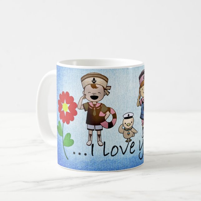 Mug Plage Nautique Enfants & Océan Thème pour Moms et  (Devant gauche)