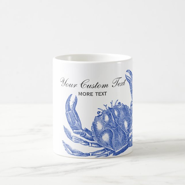 Mug Plage nautique vintage fraîche de coutume de crabe (Centre)