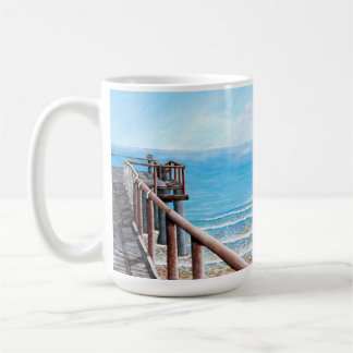 Mug Plage Peinture Jetée en bois Océan
