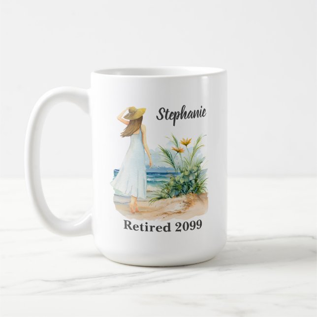 Mug Plage pour femmes et fleurs Retraite à thème (Gauche)