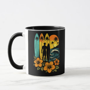 Mug Plage Rétro Surf Coucher de Soleil Tropical