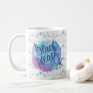 Mug Plage S'Il Vous Plaît Aquarelle Sable Dollar Citat