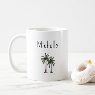 Mug Plage tropicale Palmiers Typographie simple
