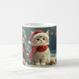 Mug Plage Vintage de Noël de Chat Perse