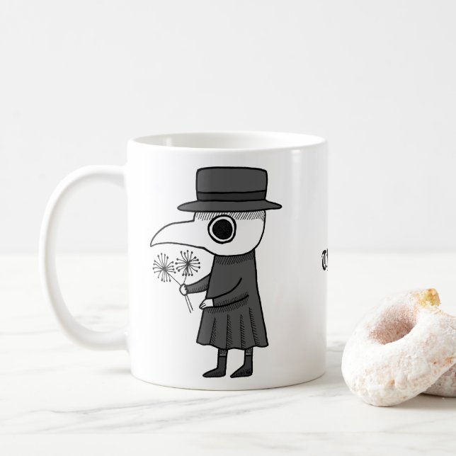 Mug Plague Doctor Fundy Medieval Goth Lover cadeau (Avec donut)