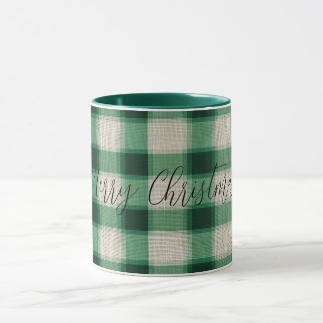 Mug Plaid à la crème verte (Centre)