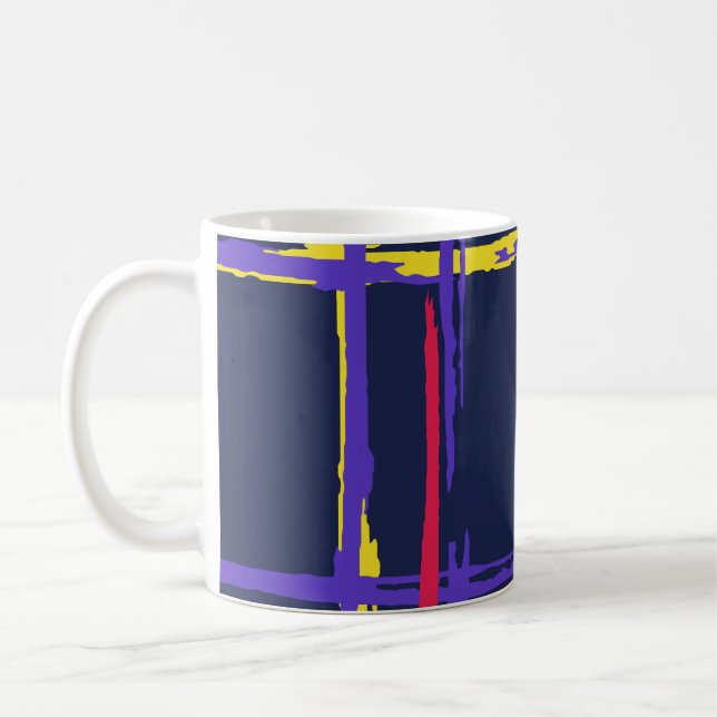 Mug Plaid. Grunge Stripes Simples. Texture Abstraite w (Gauche)