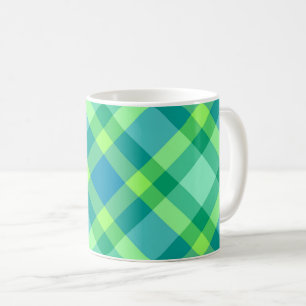 Mug Plaid Moderne Du Milieu Du Siècle, Jade Green & Tu
