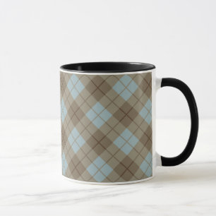 Mug Plaid polarisé dans le bleu et le brun