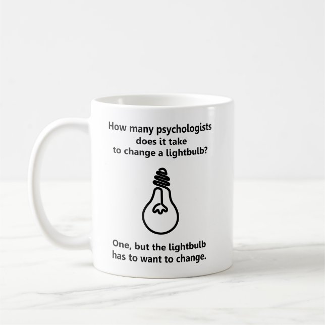 Mug Plaisanterie d'humour d'ampoule de combien de (Gauche)