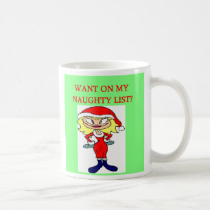 Mug plaisanterie vilaine de Noël de fille de liste de