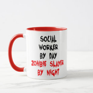 Mug Plaisanterie zombie du travailleur social