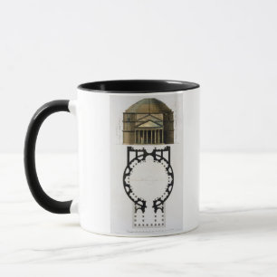 Mug Plan au sol et façade du Panthéon, Rome, de