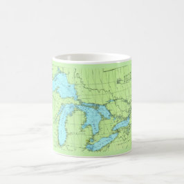 Mug Plan bleu et vert des Grands Lacs Musique