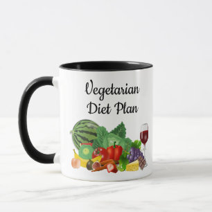 Mug Plan d'alimentation végétarien illustration couleu
