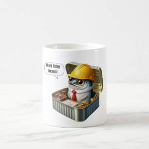 Mug Plan de construction Sardine Ingénieur Café Pause