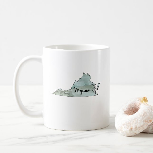 Mug Plan de l'illustration de l'État de Virginie (Avec donut)