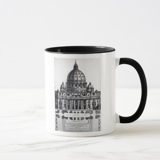 Mug Plan de St Peter, Rome, gravé par (Droite)
