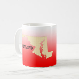 Mug - Plan d'état du Maryland avec la ville