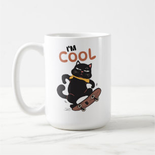 Mug Planche à roulettes Cool Cat – Illustration drôle