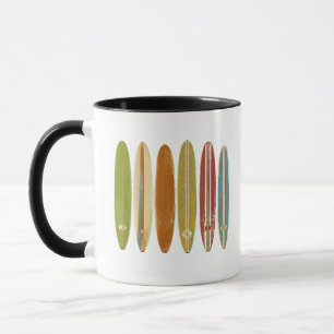 Mug Planches de surf Longboard Style Rétro Vintage Sur