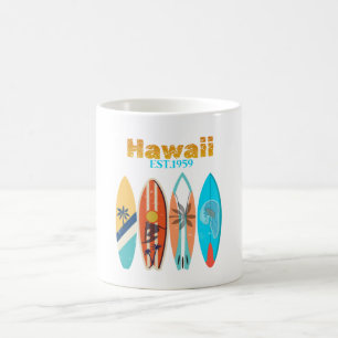 Mug Planches de surf rétro Vintage Hawaii Ét. 1959