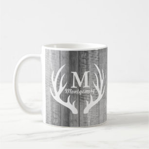 Mug Planches en bois grises rustiques et andouillers
