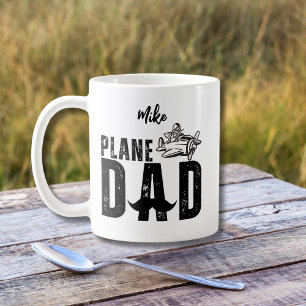 Mug PLANE papa & avion Vintage, Fête des pères amusant
