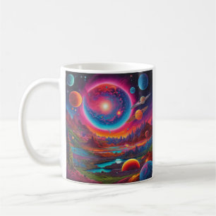 Mug Planètes sauvages art psychédélique