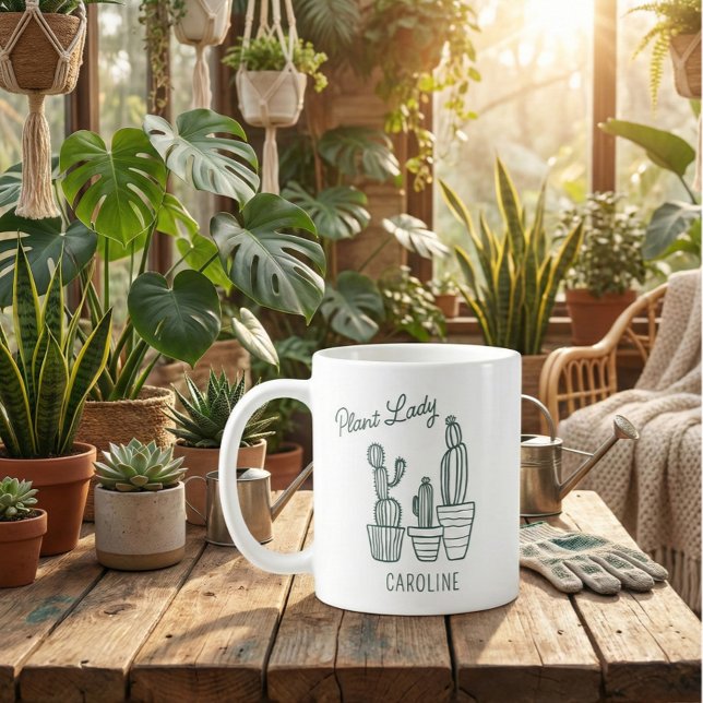 Mug Plant Lady Cactus Succulent Gardening Lover Name (Créateur téléchargé)