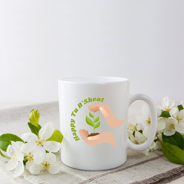 Mug Plantation verte Happy Tu B'shvat / Bishvat (Créateur téléchargé)