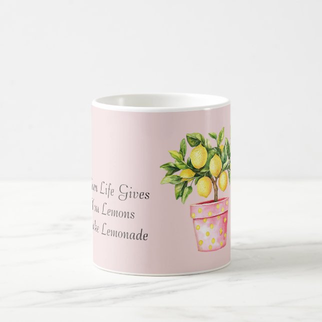Mug Plante de citron jaune de pot rose (Centre)