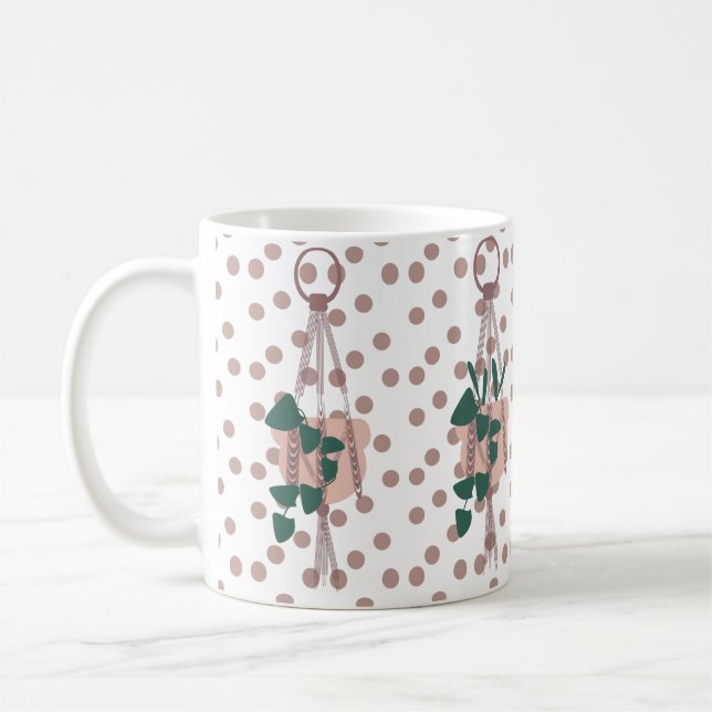 Mug Plante de la maison mignon et points accrochant la (Gauche)