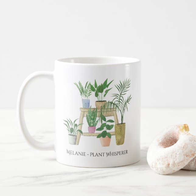 Mug Plante Whisperer - Ménages - Monogramme (Avec donut)