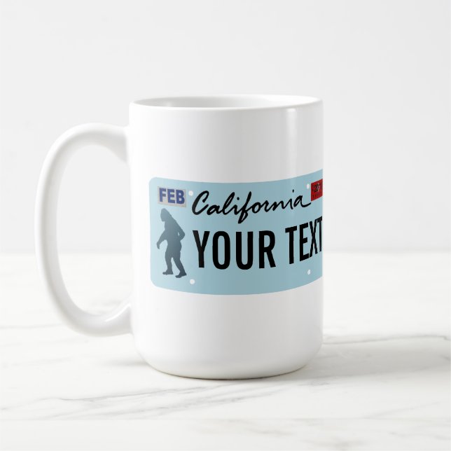 Mug Plaque de licence California Sasquatch (Gauche)