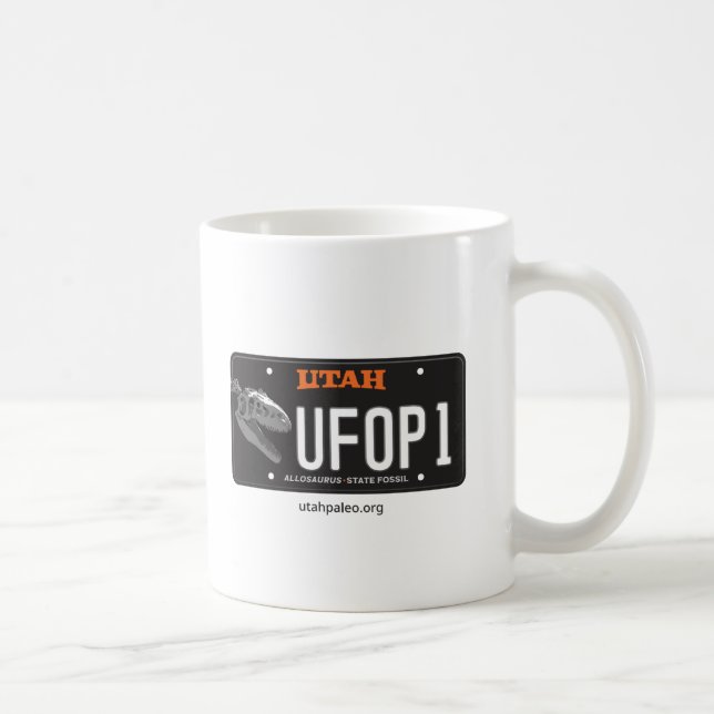 Mug Plaque de licence UFOP Logo & Allosaurus 11 oz. Mu (Droite)