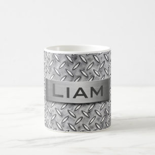 Mug Plaque de métal diamant avec monogramme Acier Pla