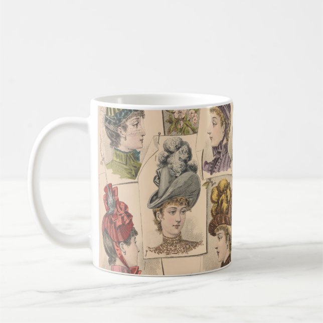 Mug Plaque de mode Casquette victorienne 1887 (Gauche)