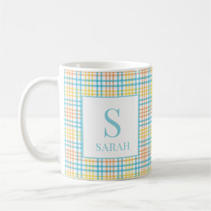 Mug Plaque de Pâques de printemps pastel avec monogram