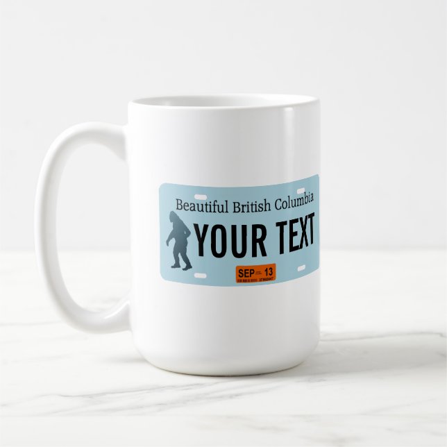 Mug Plaque d'immatriculation Sasquatch de la Colombie- (Gauche)