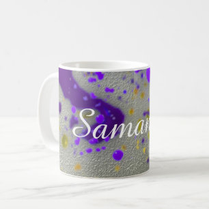 Mug Plaques de peinture moderne violet jaune Abstrait