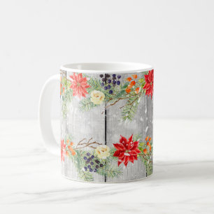 Mug Plaques en bois de Noël Floral