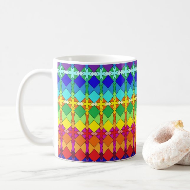 Mug Plaques vibrantes géométric (Avec donut)