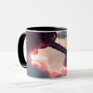 Mug Plates-formes futuristes dans les nuages au crépus