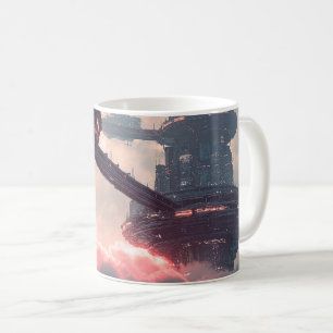 Mug Plates-formes futuristes dans les nuages au crépus
