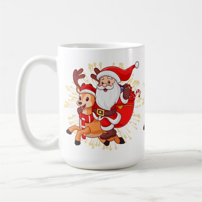 Mug **"Playful Santa Claus Design – Fun and Festive Ch (Gauche)