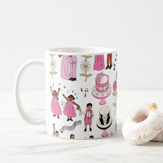 Mug Playful Wedding Celebration Illustrative Pattern 