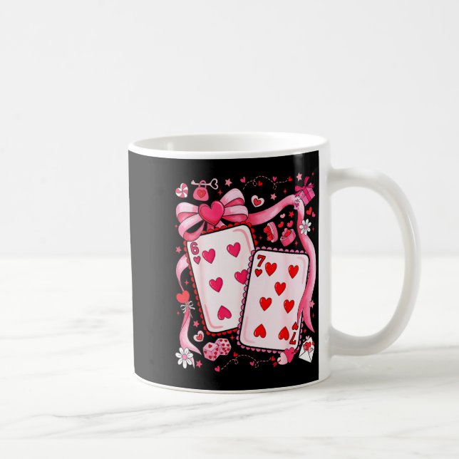 Mug Playing Cards Valentine 67 Coquette Bow Couple Mat (Droite)