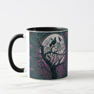 Mug Pleine lune nocturne violette et noire Halloween M